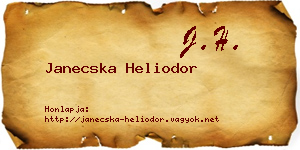 Janecska Heliodor névjegykártya